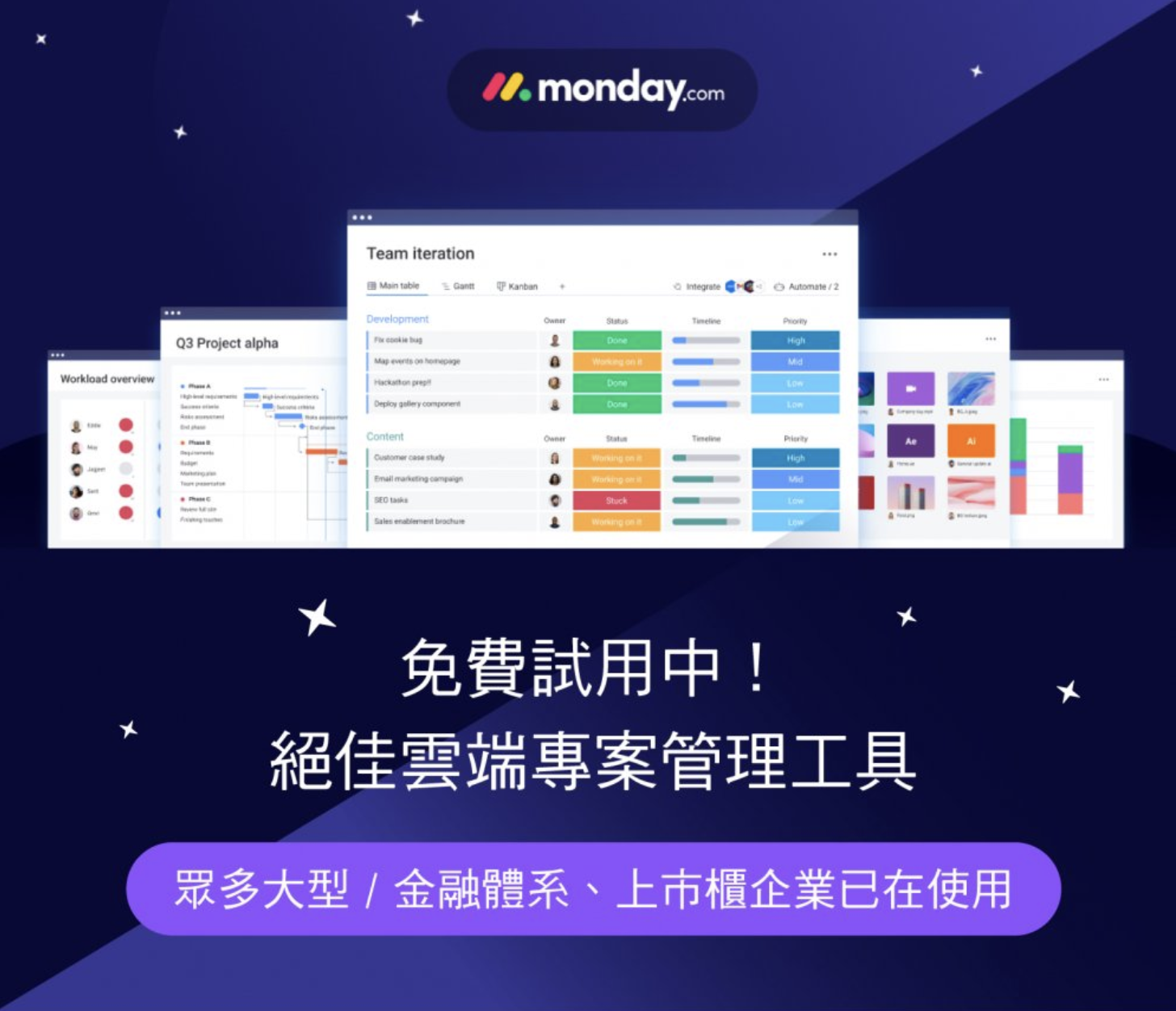monday.com 免費試用