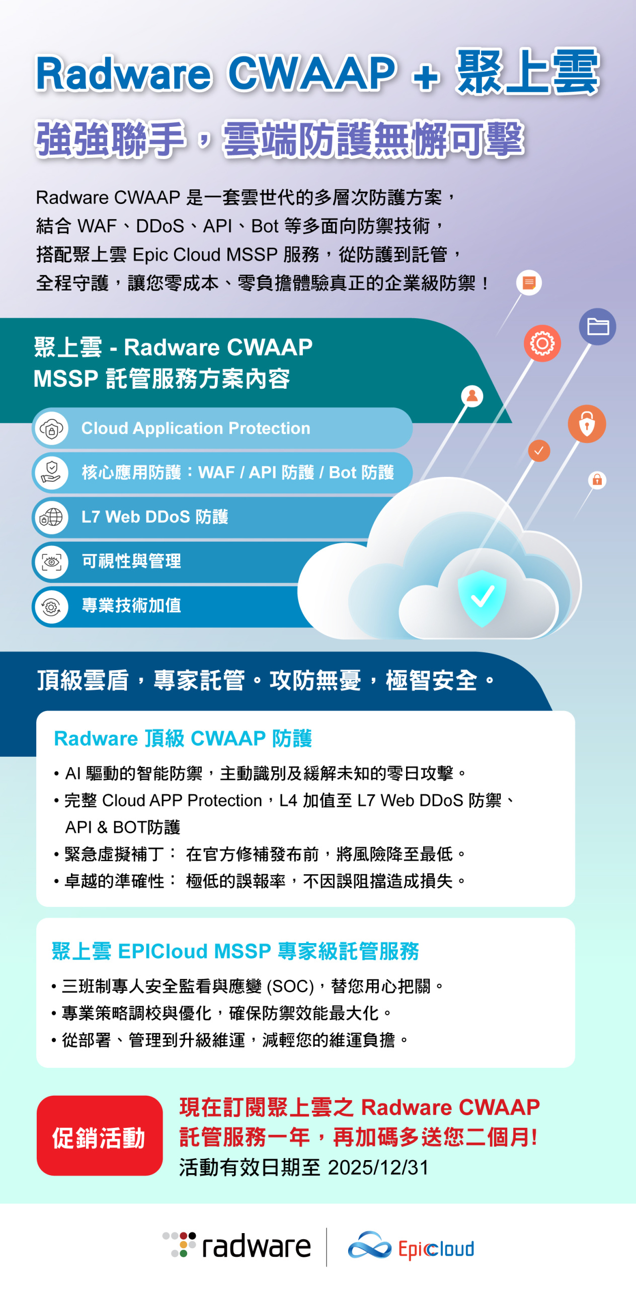Radware Rcap Radware CWAAP + 聚上雲,強強聯手,雲端防護無懈可擊! | 聚上雲 Epic Cloud